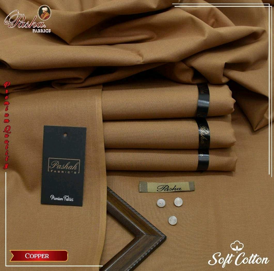 Pasha Wooden Brown Premium Plus Eggplant Soft Cotton Unstitched Men’s Suit