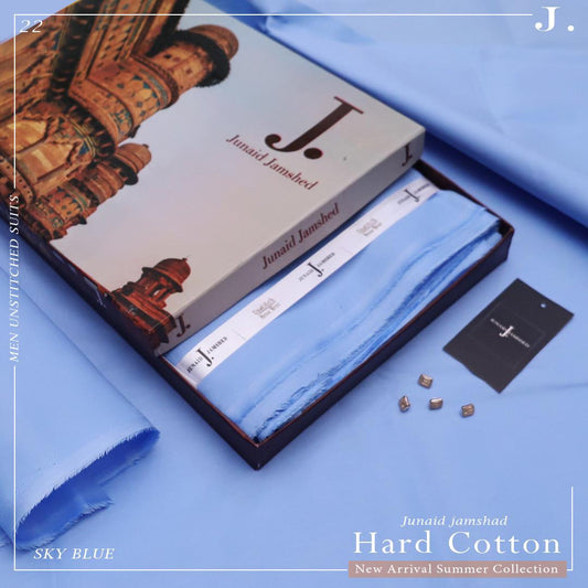 J. 100%Cotton-Sky Blue-Unstitched Men's Wear | Best For Summer